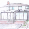 Hand sketch of the rear